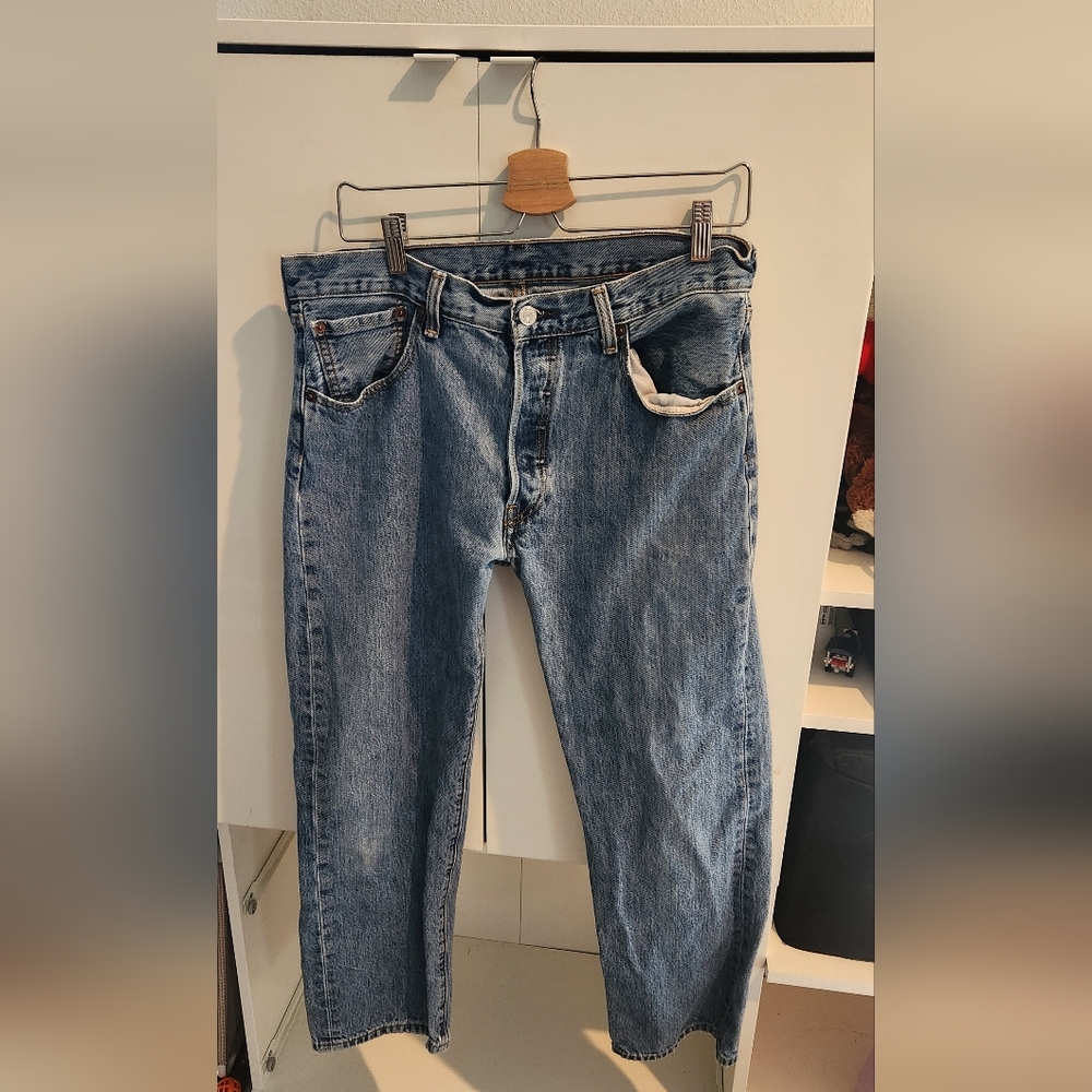 Levi's 501 Button Fly High Rise Straight Jeans